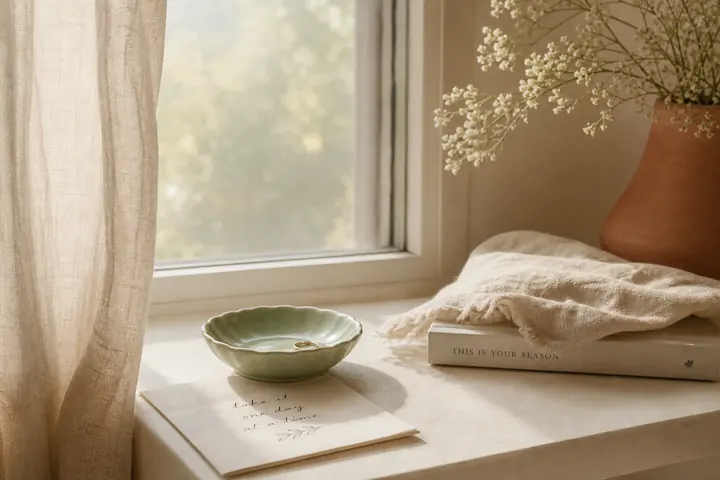 Quiet windowsill light suggesting a calm wait